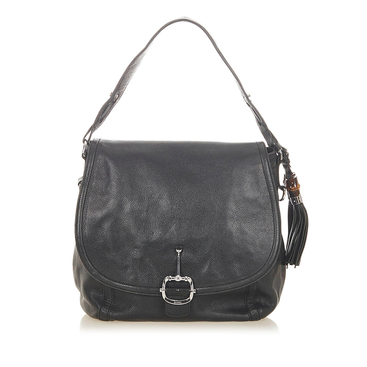 G*G Techno Horsebit Leather Satchel (SHG-19073)