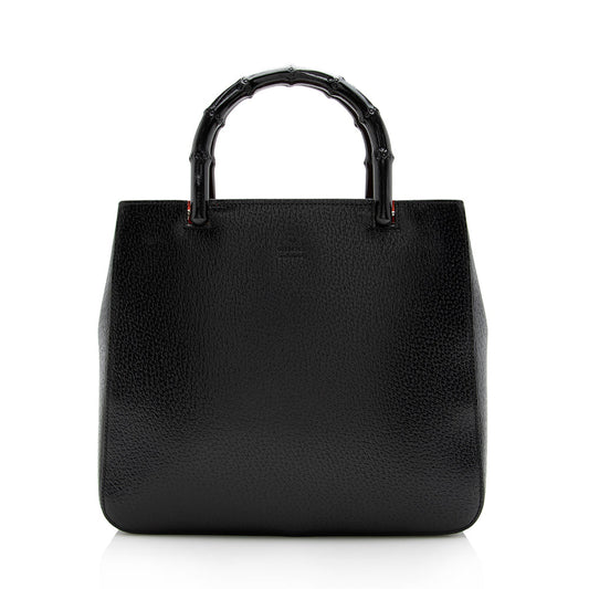 Gucci Vintage Leather Cinghiale Bamboo Tote (SHF-15878)