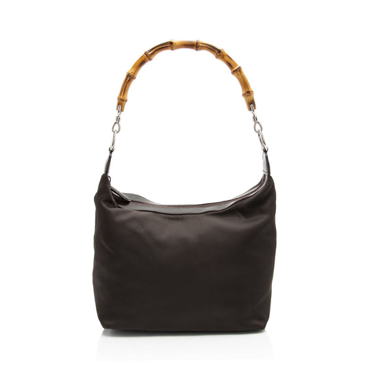 Gucci Vintage Nylon Bamboo Hobo (SHF-XDIaRR)