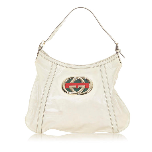 G*G Web Britt Patent Leather Shoulder Bag (SHG-19371)
