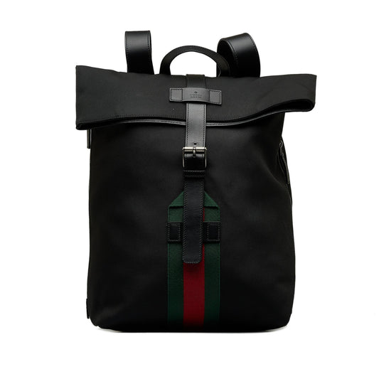 Gucci Web Fold Over Techno Backpack