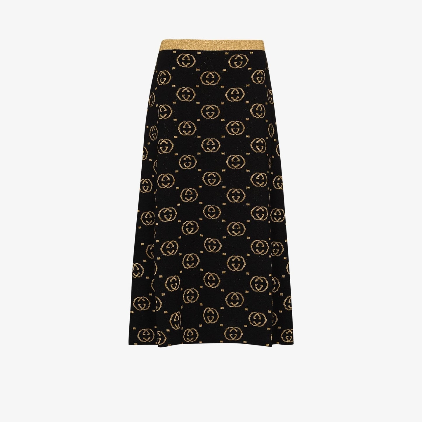 GUCCI GG Jacquard Lamé Wool Skirt