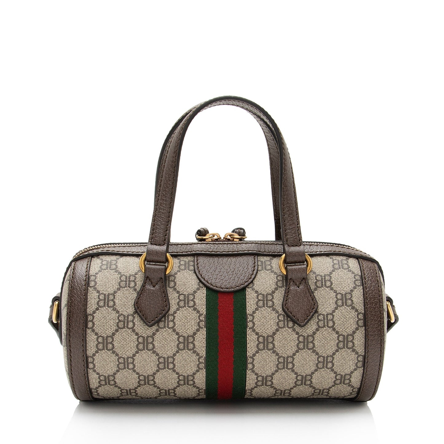 Gucci x Luxury Balenciaga  BB Supreme Monogram Web Ophidia Boston Bag (SHF-XYpX9x)