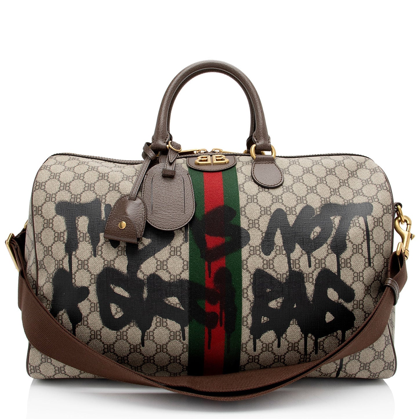 Gucci x Luxury Balenciaga  GG Supreme The Hacker Project Graffiti Duffle Bag (SHF-qGpKTv)