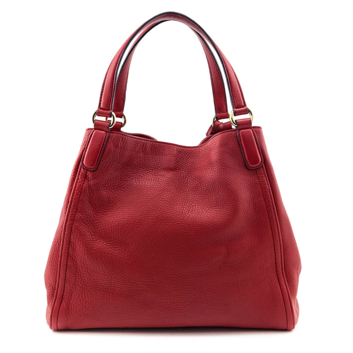 Gucci Red Grained Calfskin Medium Soho Tote