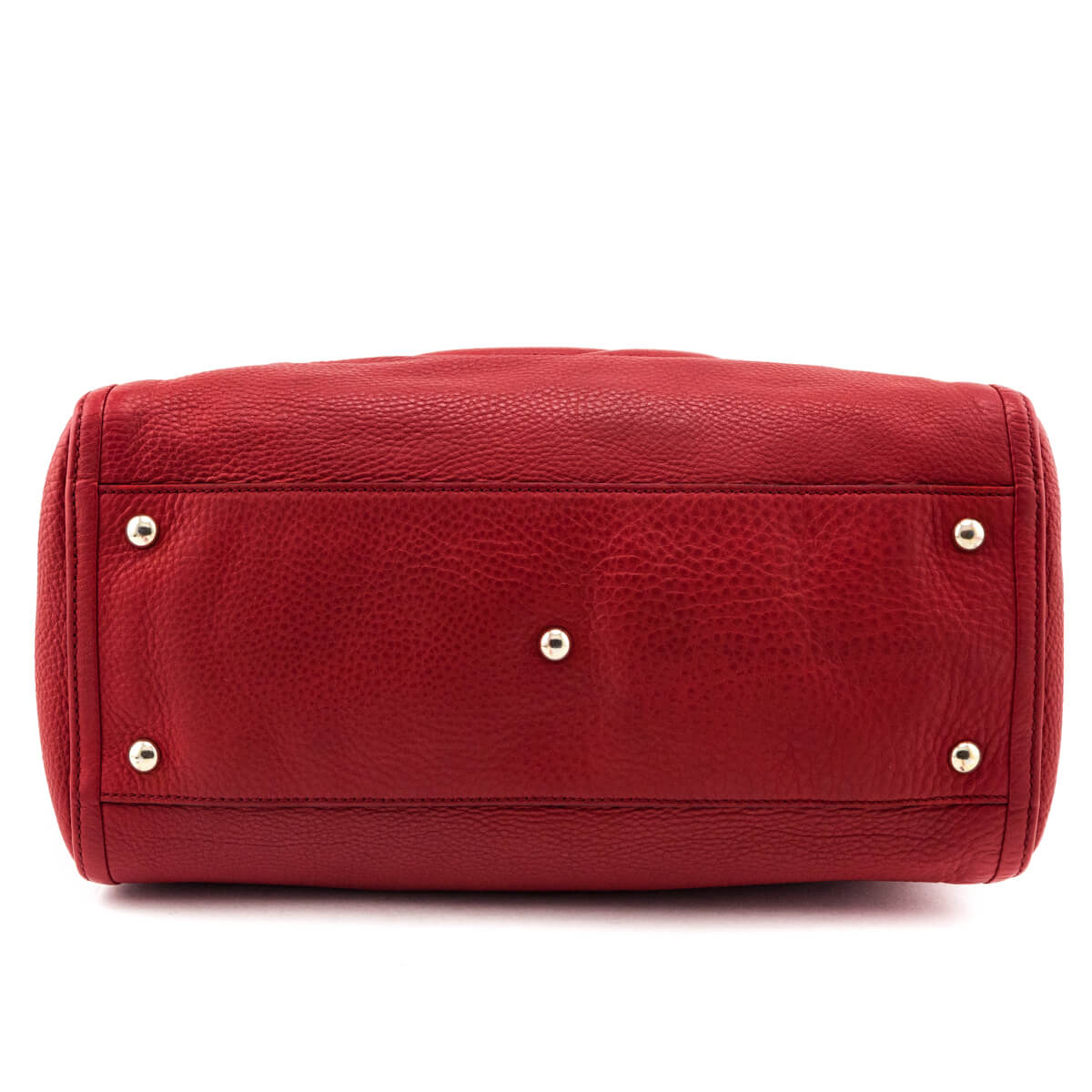 Gucci Red Grained Calfskin Medium Soho Tote