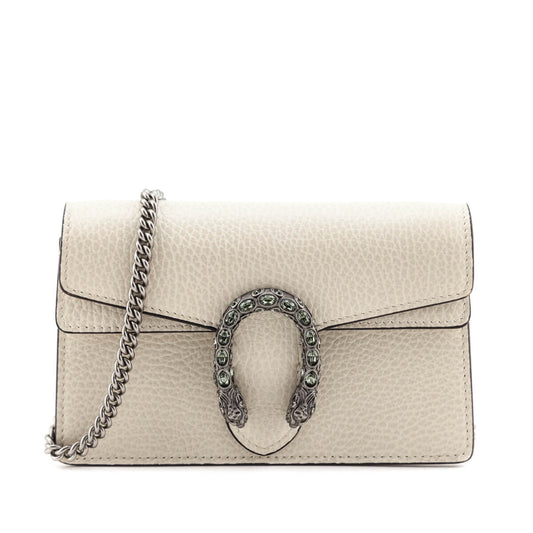 Gucci White Leather Super Mini Dionysus