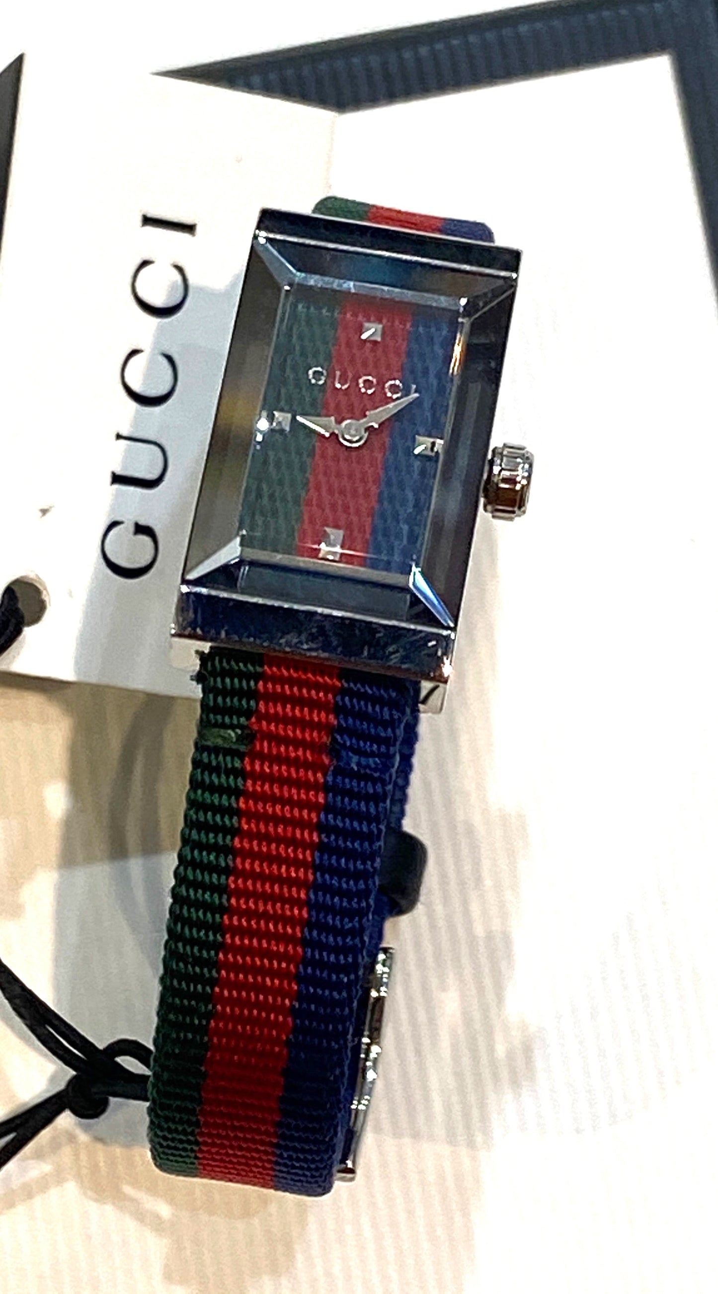 GUCCI G FRAME WEB DIAL 17529950 LADIES WATCH