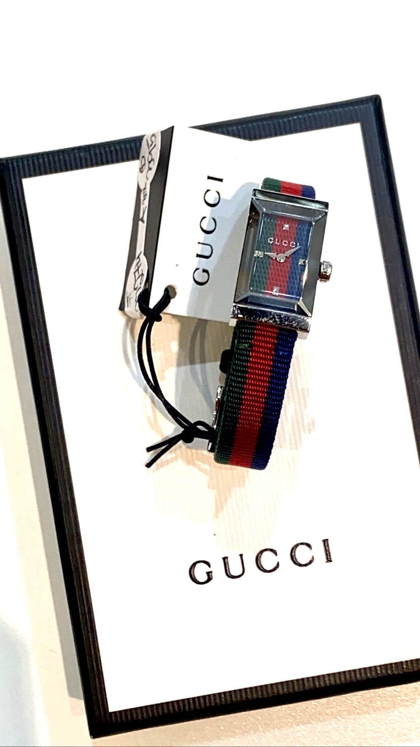 GUCCI G FRAME WEB DIAL 17529950 LADIES WATCH