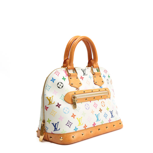LOUIS VUITTON Murakami Multicolor PM Alma (2003) White