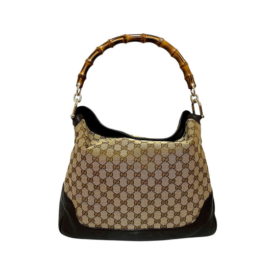 Gucci Beige/Brown GG Canvas and Leather Medium Charlotte Hobo Bag
