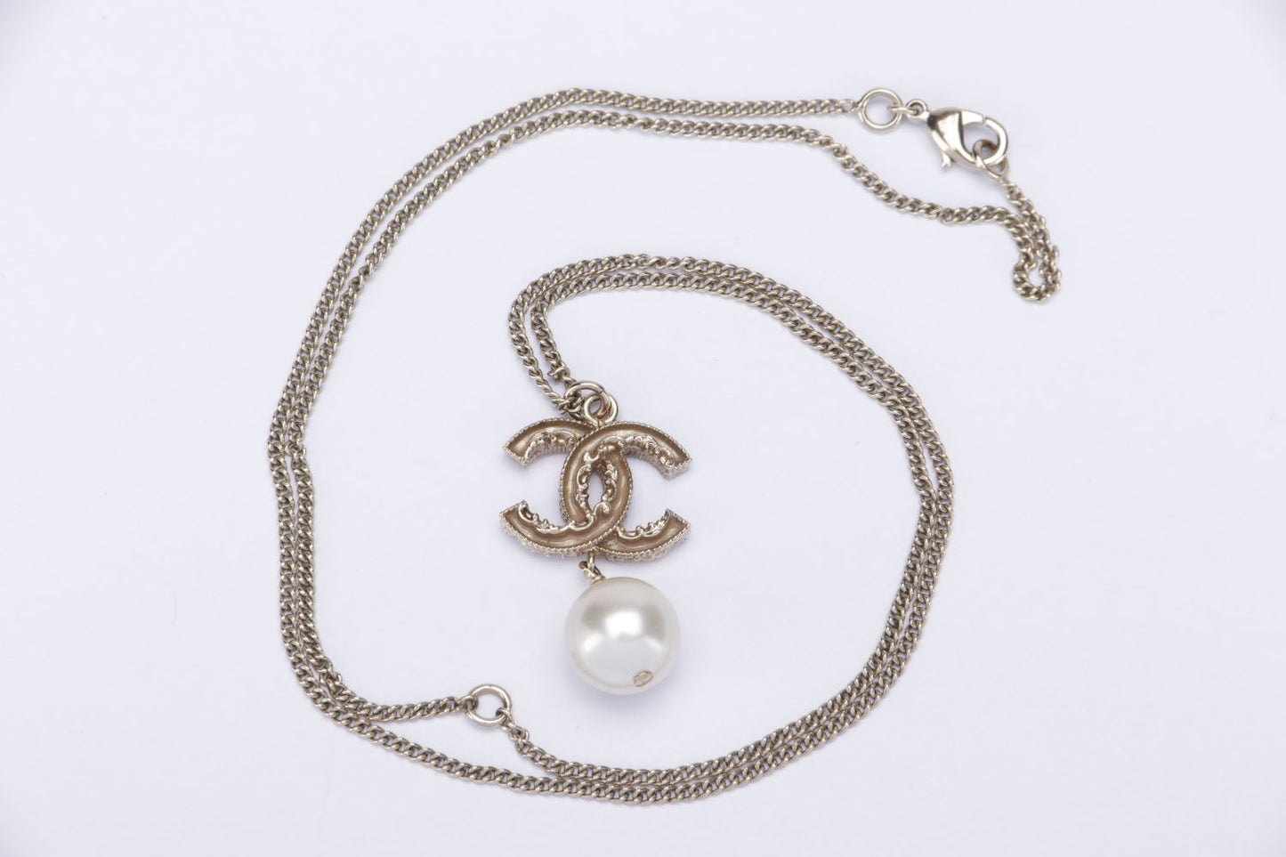 Chanel Faux Pearl Pendant Necklace