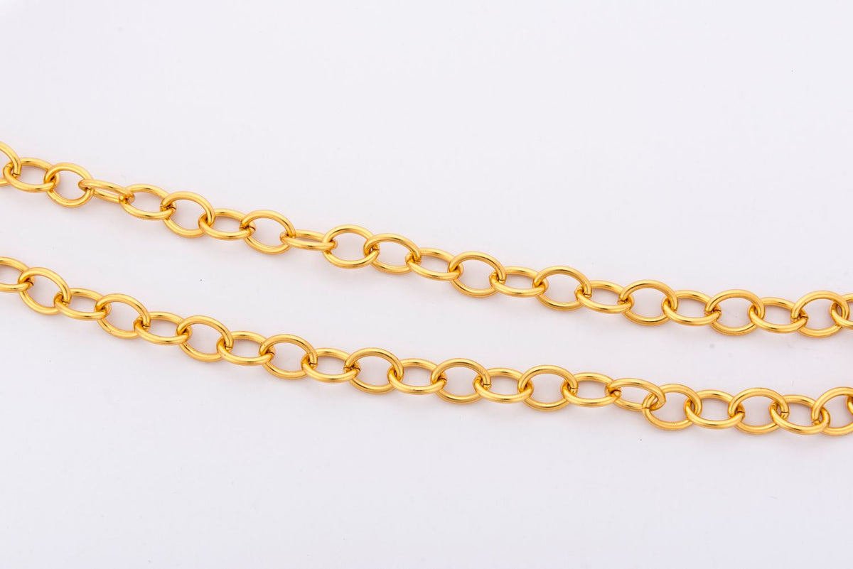 Chanel Vintage Gold Necklace Triple Ring CC Logo, no Dust Cover & Box