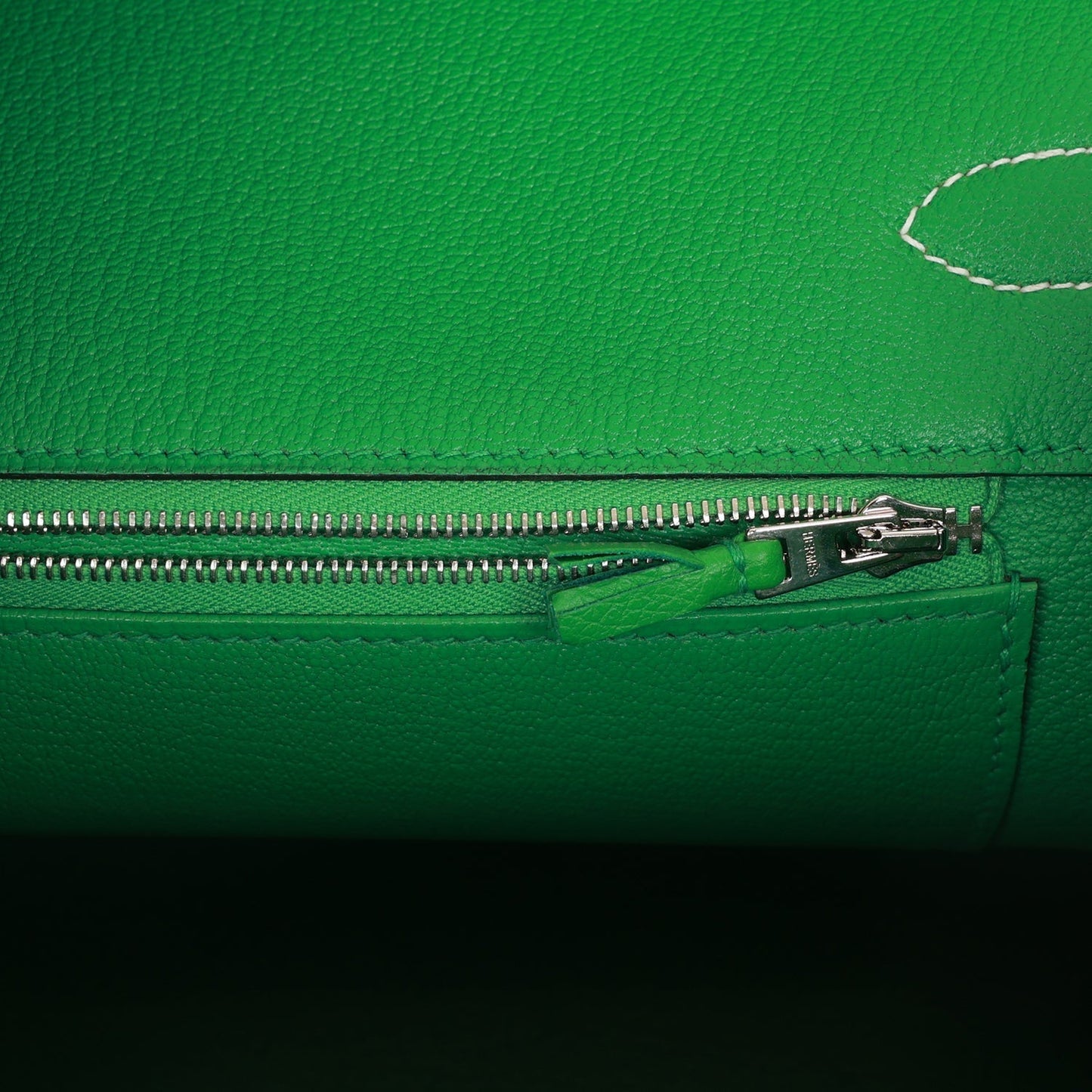 Hermes Grizzly Ghillies Birkin 35 Vert de Gris, Bambou and Taupe Doblis Palladium Hardware