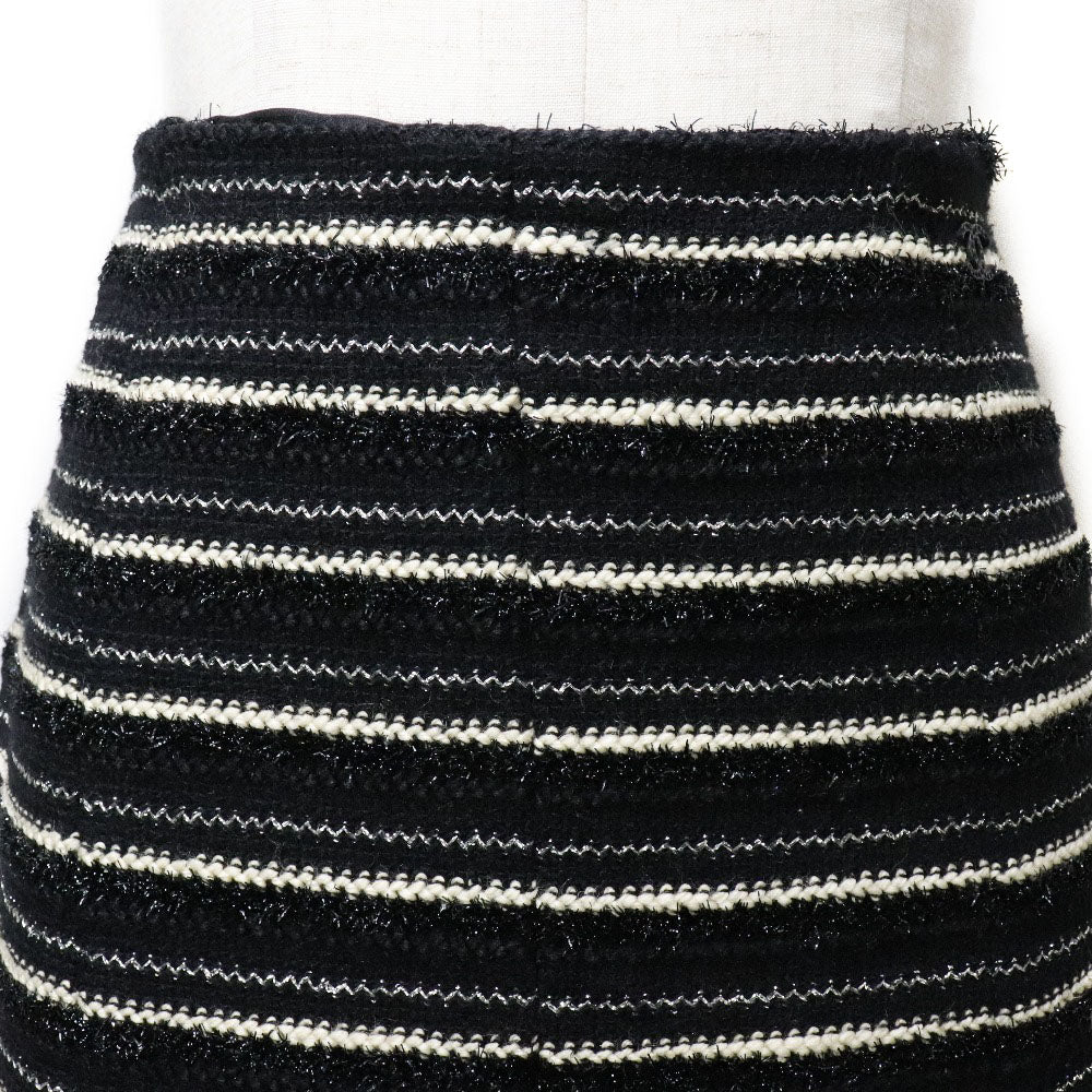 CHANEL skirt P19873V11554 tweed black flare skirt Women 38 Used