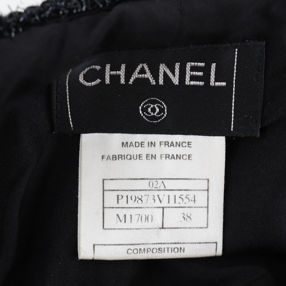 CHANEL skirt P19873V11554 tweed black flare skirt Women 38 Used
