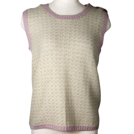 CHANEL Best P25397V01844 Cashmere, Rayon Pink / Yellow green knit 46