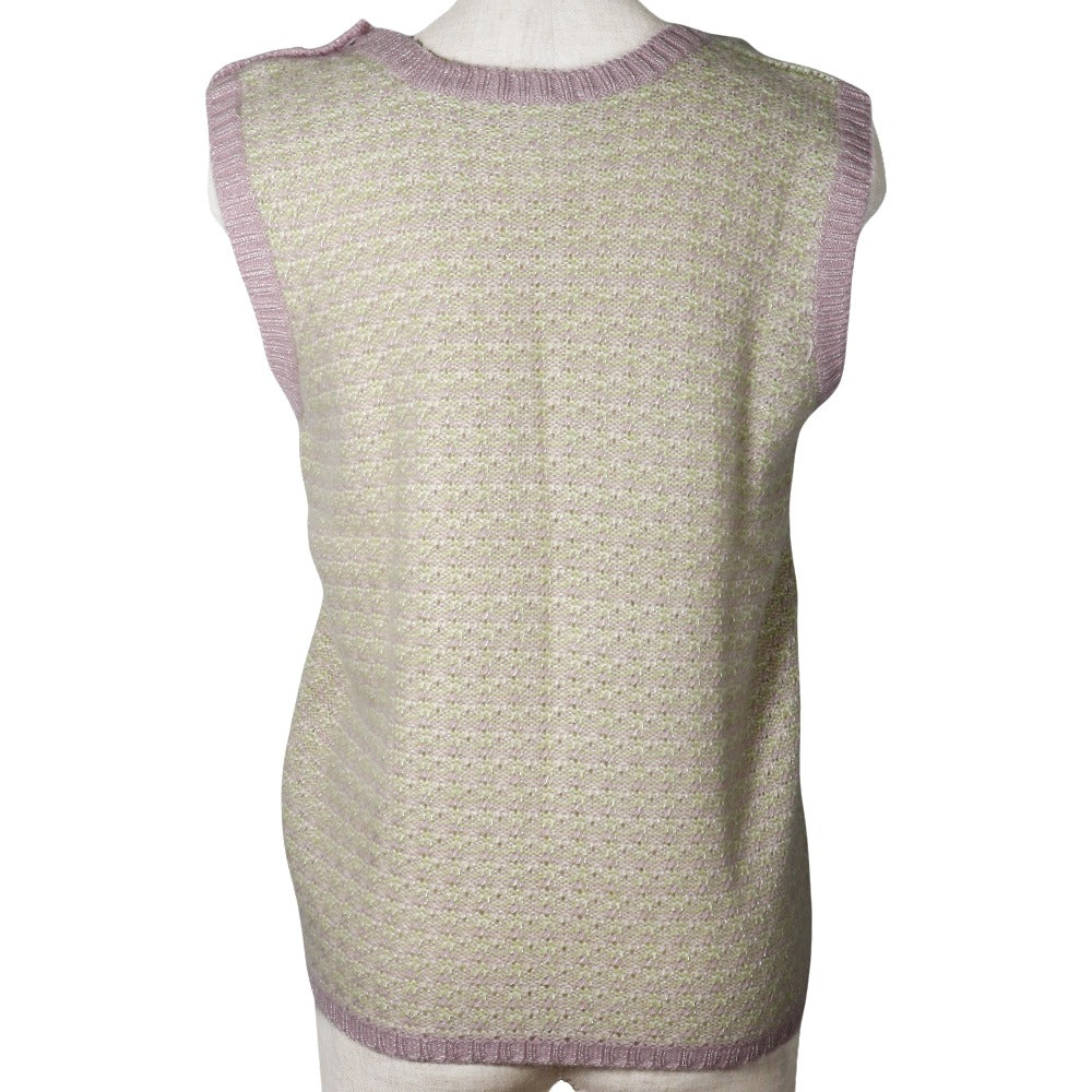 CHANEL Best P25397V01844 Cashmere, Rayon Pink / Yellow green knit 46