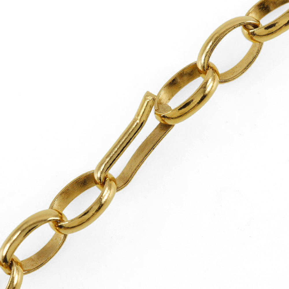 CHANEL Necklace Plated Gold gold vintage Round logo Women Used