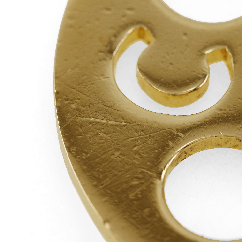 CHANEL Necklace Plated Gold gold vintage Round logo Women Used