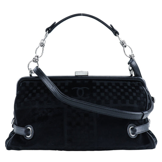 CHANEL Shoulder Bag A33096 Velor black Gamaguchi 2WAY COCO Mark ChainShoulder Women Used
