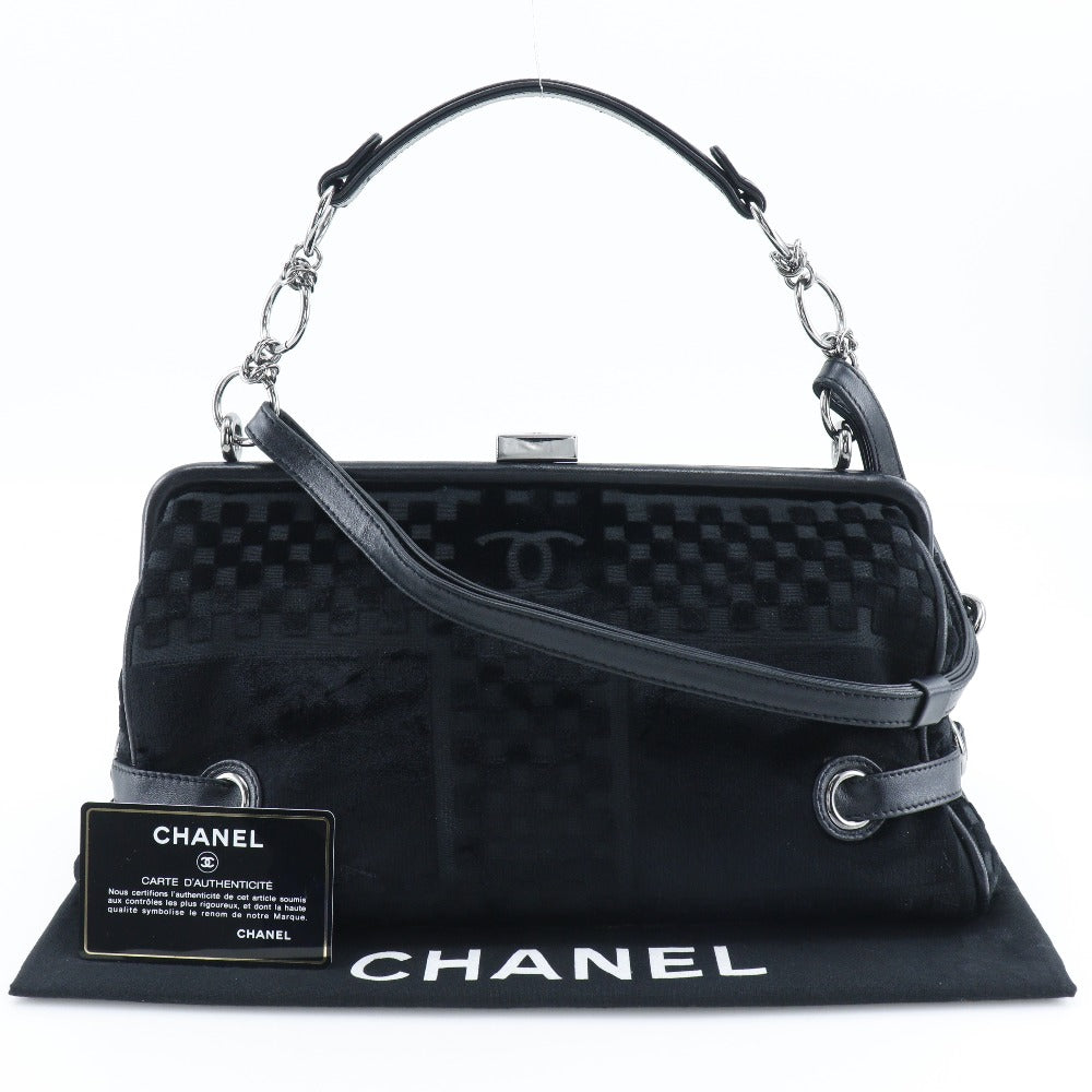 CHANEL Shoulder Bag A33096 Velor black Gamaguchi 2WAY COCO Mark ChainShoulder Women Used