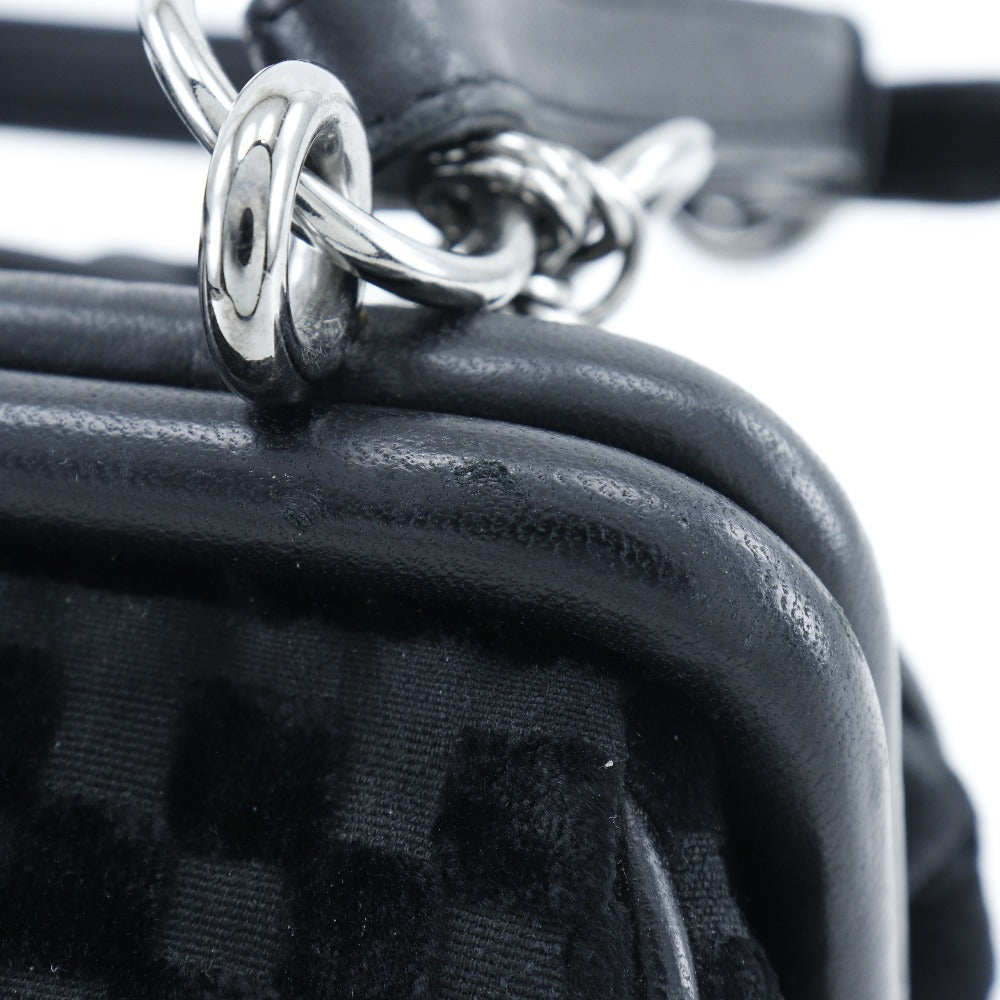 CHANEL Shoulder Bag A33096 Velor black Gamaguchi 2WAY COCO Mark ChainShoulder Women Used