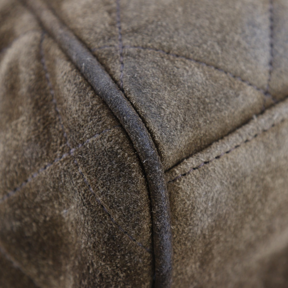 CHANEL Backpack Suede, Plated Gold Brown COCO Mark Matrasse Women Used