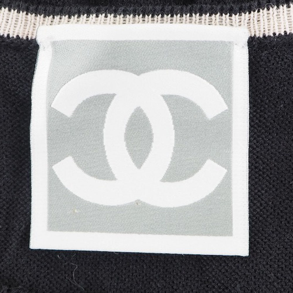 CHANEL Short sleeve shirt P32556K00671 cotton black Punching COCO Mark Knit cut Chanel sports Women 38 Used
