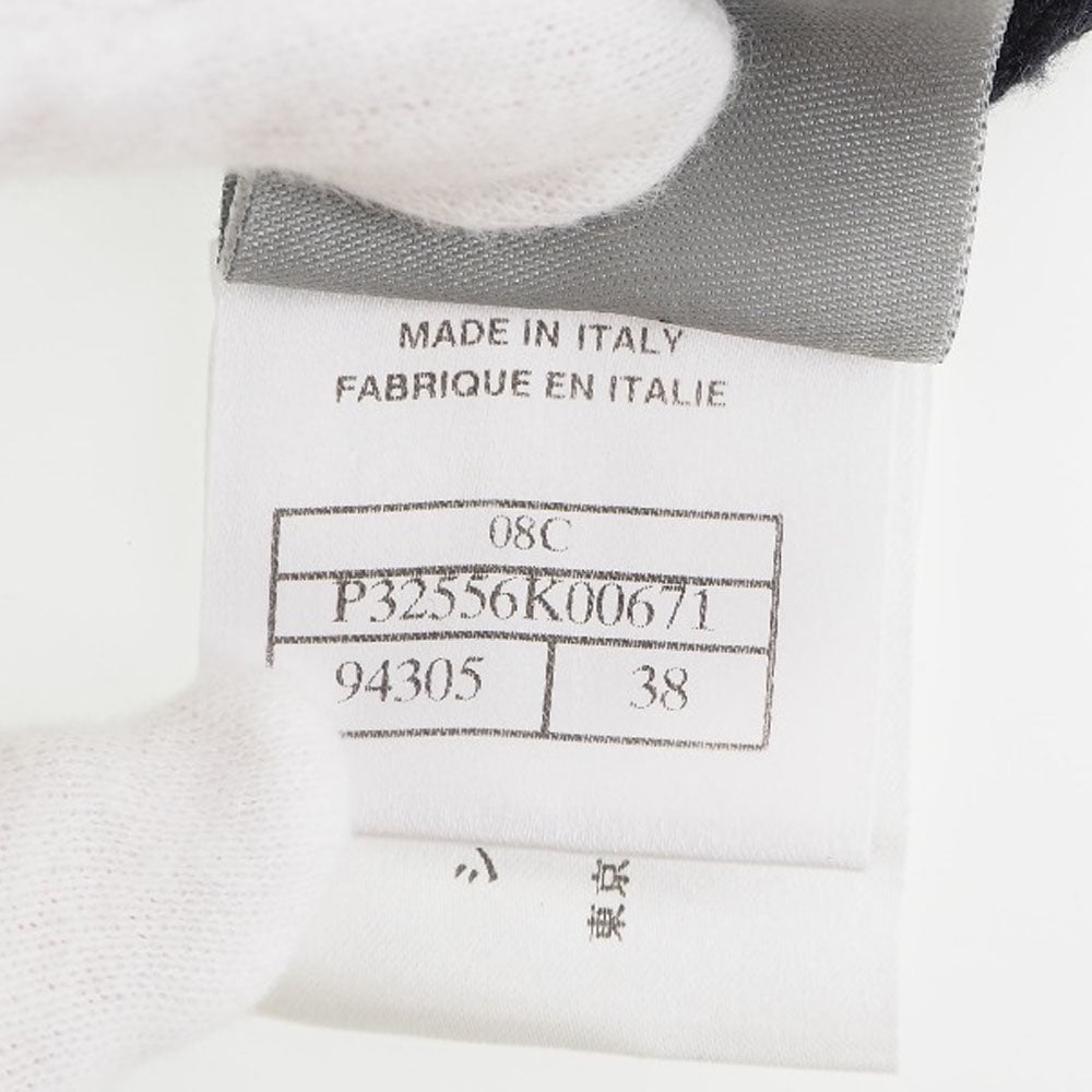 CHANEL Short sleeve shirt P32556K00671 cotton black Punching COCO Mark Knit cut Chanel sports Women 38 Used