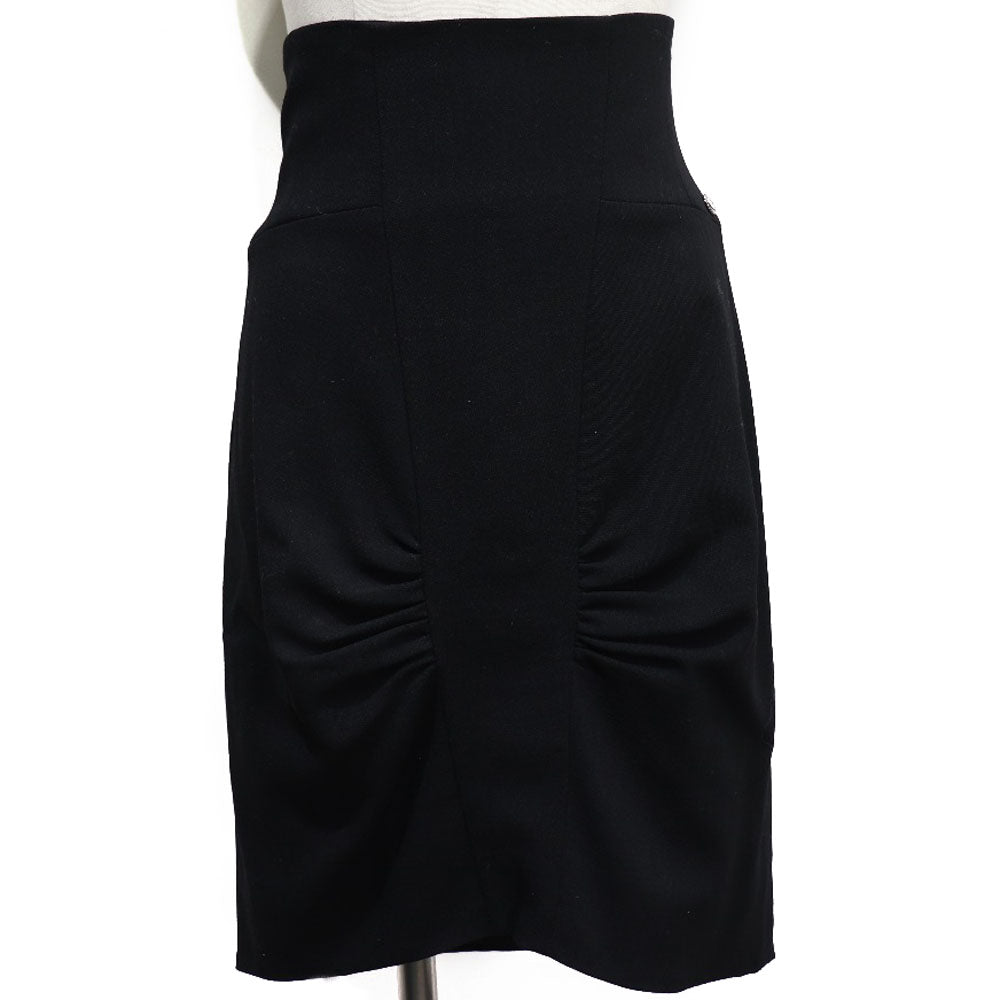 CHANEL skirt 08A P33857V12627 wool black high waist tight Women 38 Used