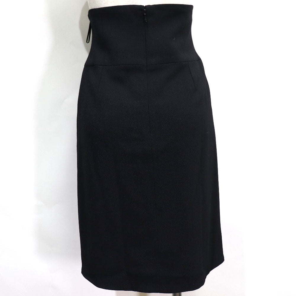 CHANEL skirt 08A P33857V12627 wool black high waist tight Women 38 Used