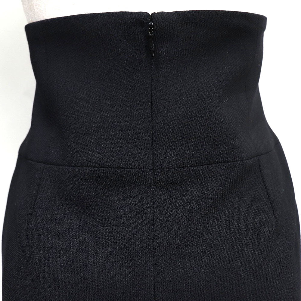 CHANEL skirt 08A P33857V12627 wool black high waist tight Women 38 Used