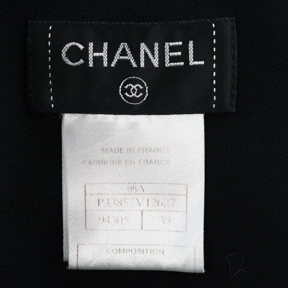 CHANEL skirt 08A P33857V12627 wool black high waist tight Women 38 Used