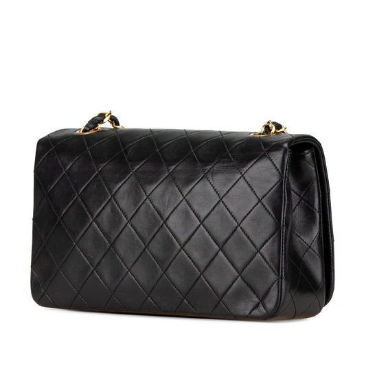 Black Chanel CC Quilted Lambskin Full Flap Crossbody Bag