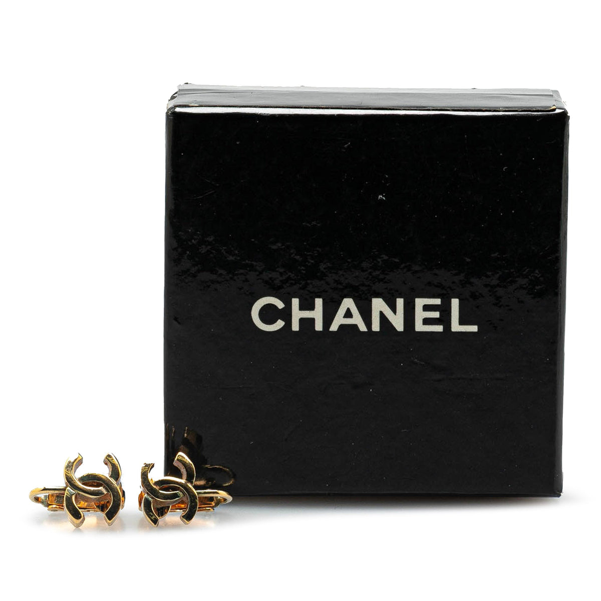 Gold Chanel Gold Plated CC Clip On Earrings