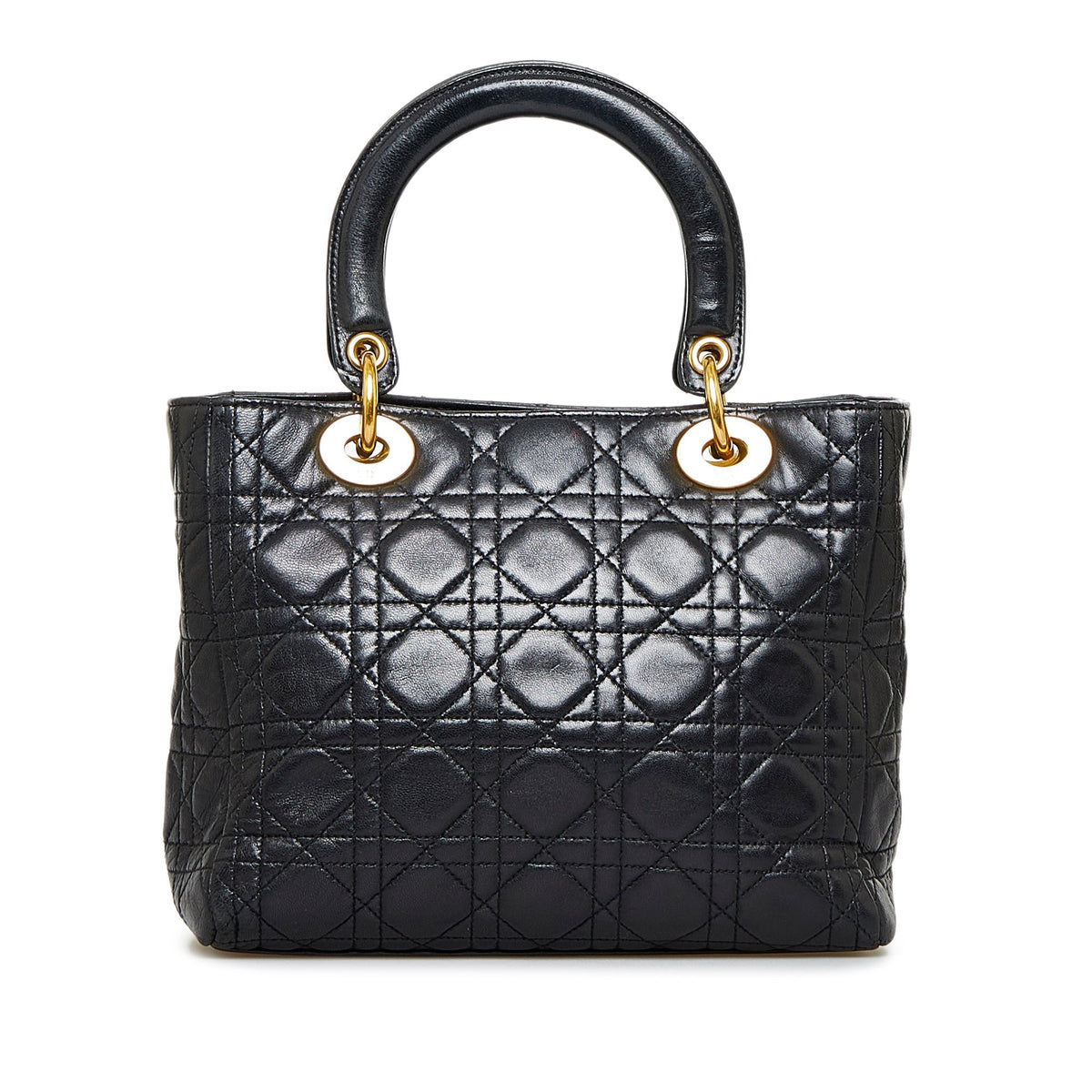 Dior Lady Dior Medium Black Cannage Quilted Leather