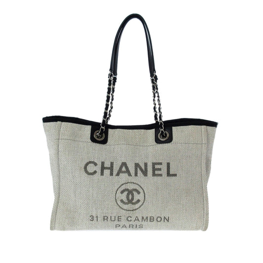 Chanel Small Deauville Tote Bag Gray