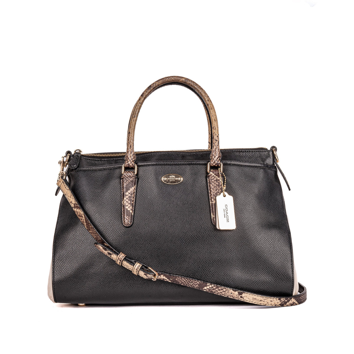 Coach Black & Cream Satchel Bag
