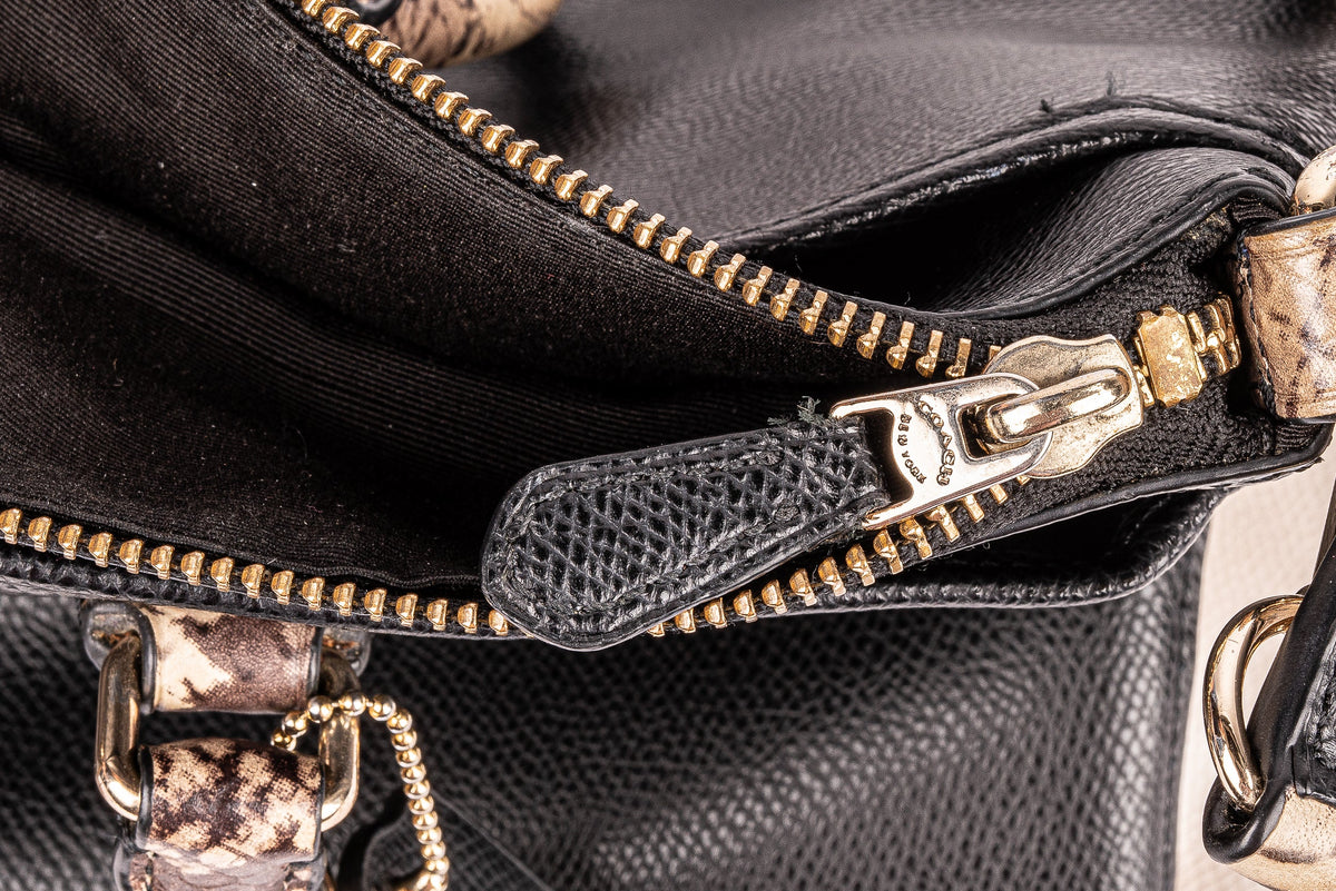 Coach Black & Cream Satchel Bag