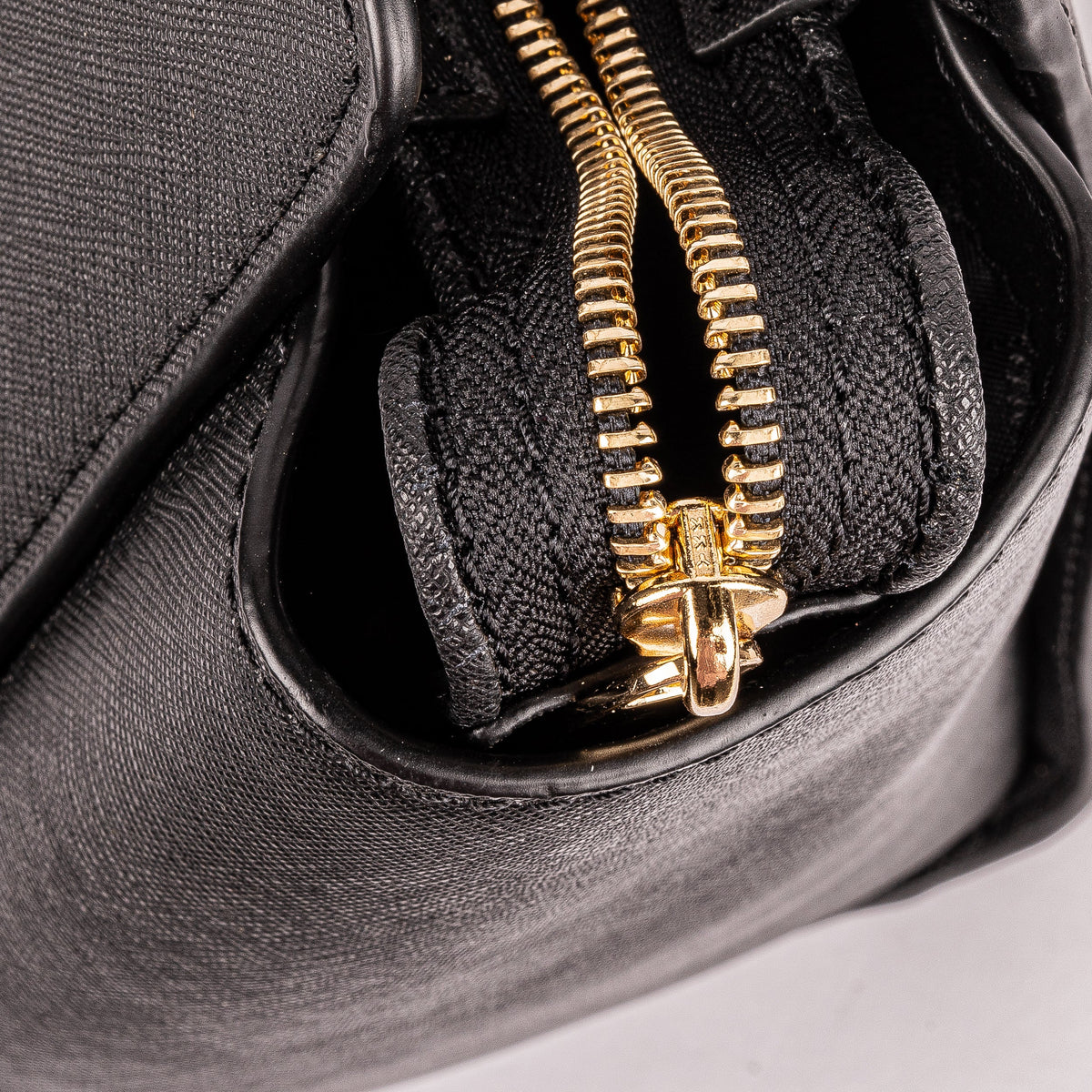 Selma Medium Black Satchel