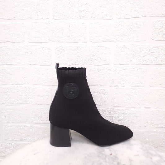 HERMES BLACK VOLVER SOCK BOOTS WITH LOGO - SIZE 37