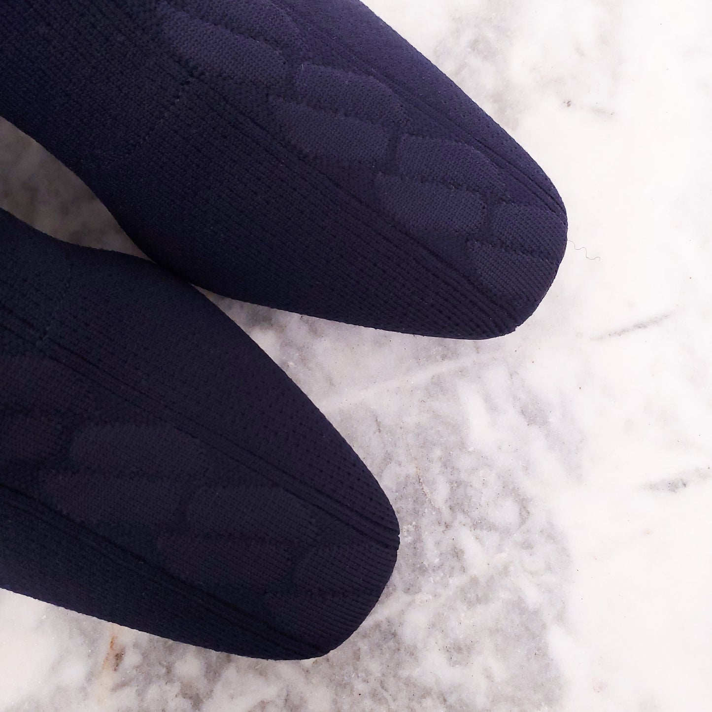 HERMES NAVY VOLVER SOCK BOOTS WITH LOGO - SIZE 37