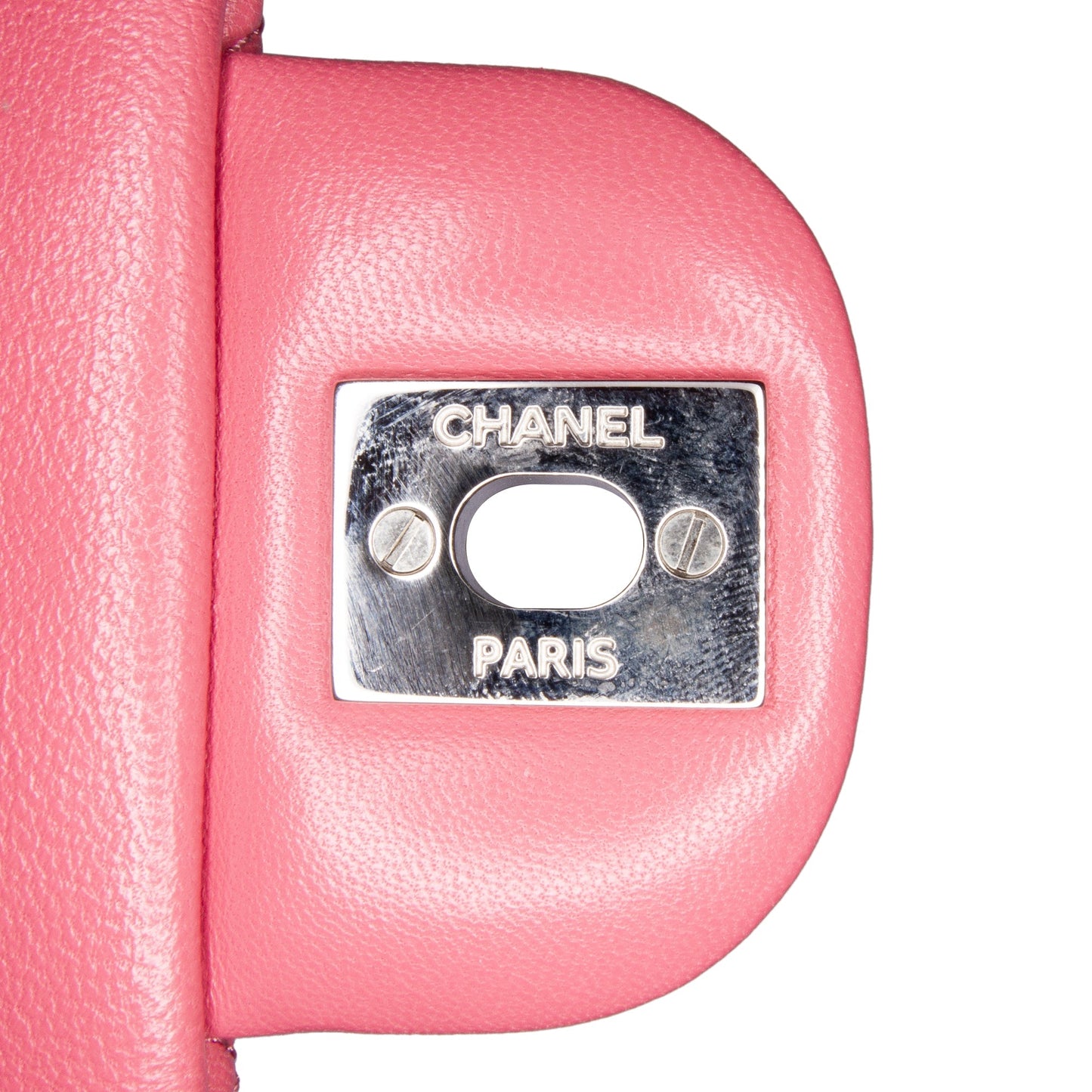 Pink Chanel Mini Square Classic Lambskin Single Flap Crossbody Bag