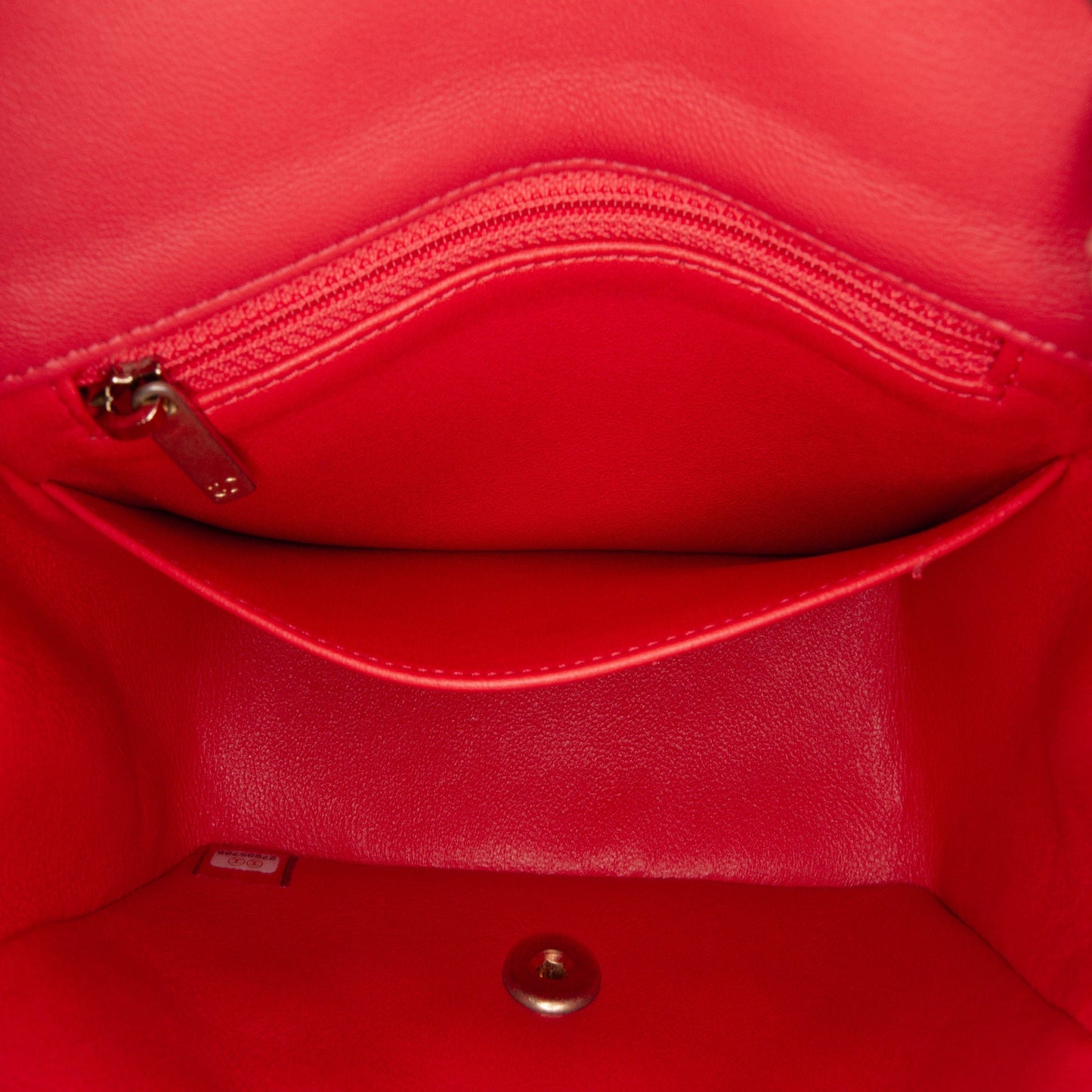 Red Chanel Mini Square Classic Lambskin Single Flap Crossbody Bag