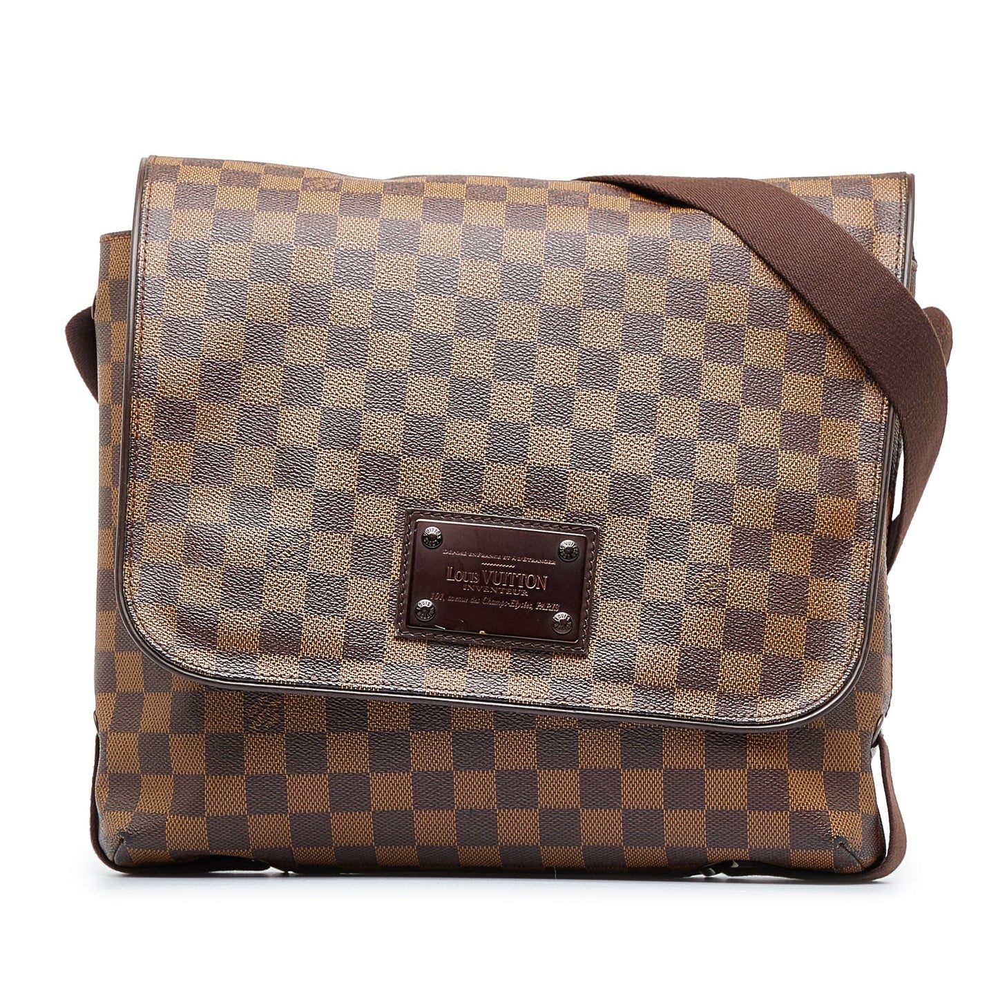 LOUIS VUITTON Damier Ebene Brooklyn MM Crossbody Bag