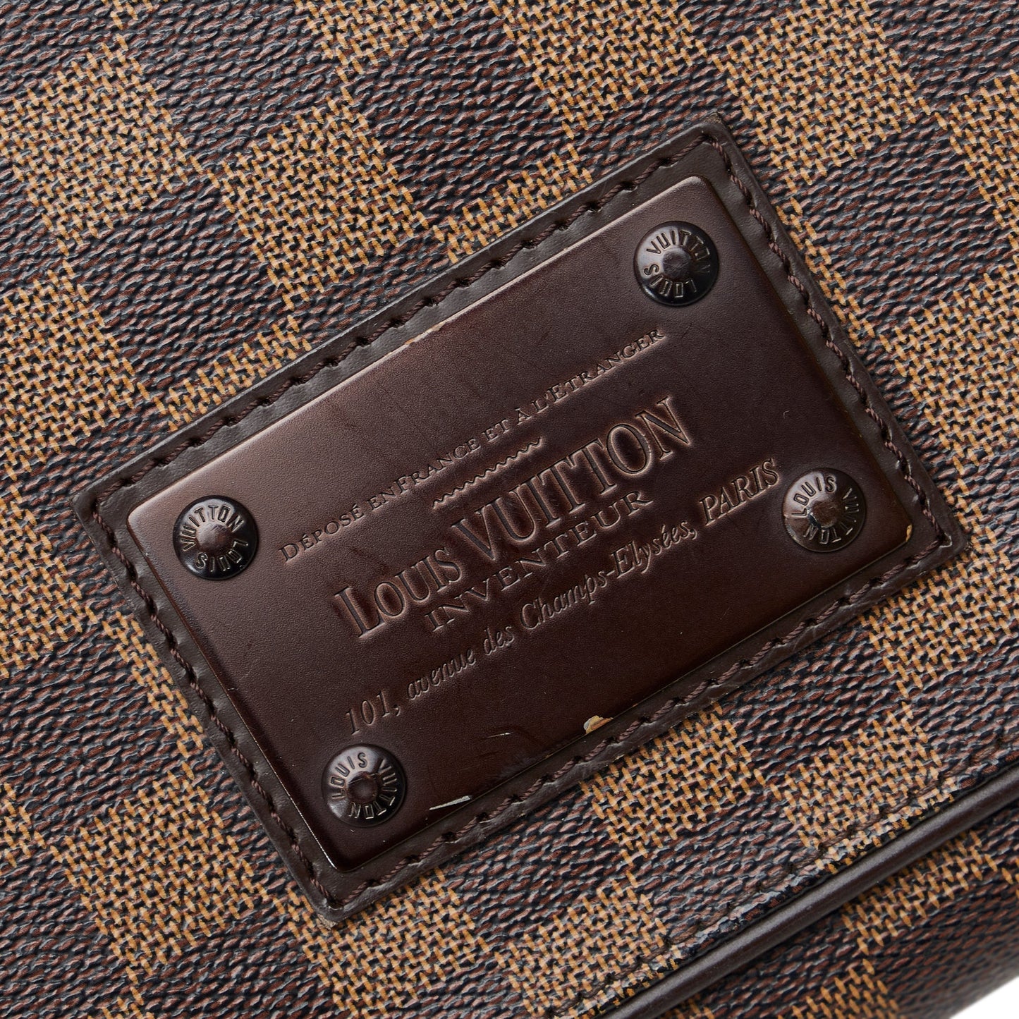 LOUIS VUITTON Damier Ebene Brooklyn MM Crossbody Bag