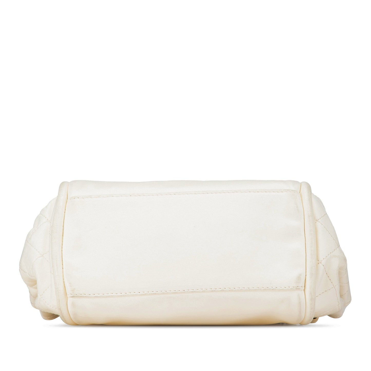 White Chanel Lambskin Kiss Lock Accordion Shoulder Bag