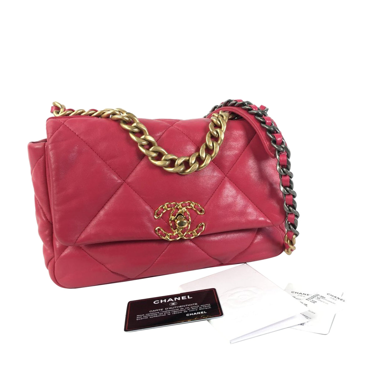 Pink Chanel Medium Lambskin 19 Flap Satchel