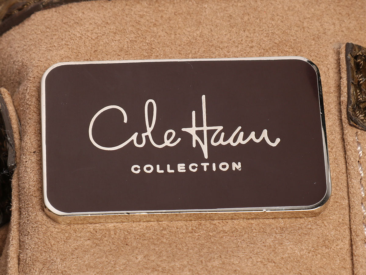 Cole Haan Olive Python Genevieve Triangle Tote